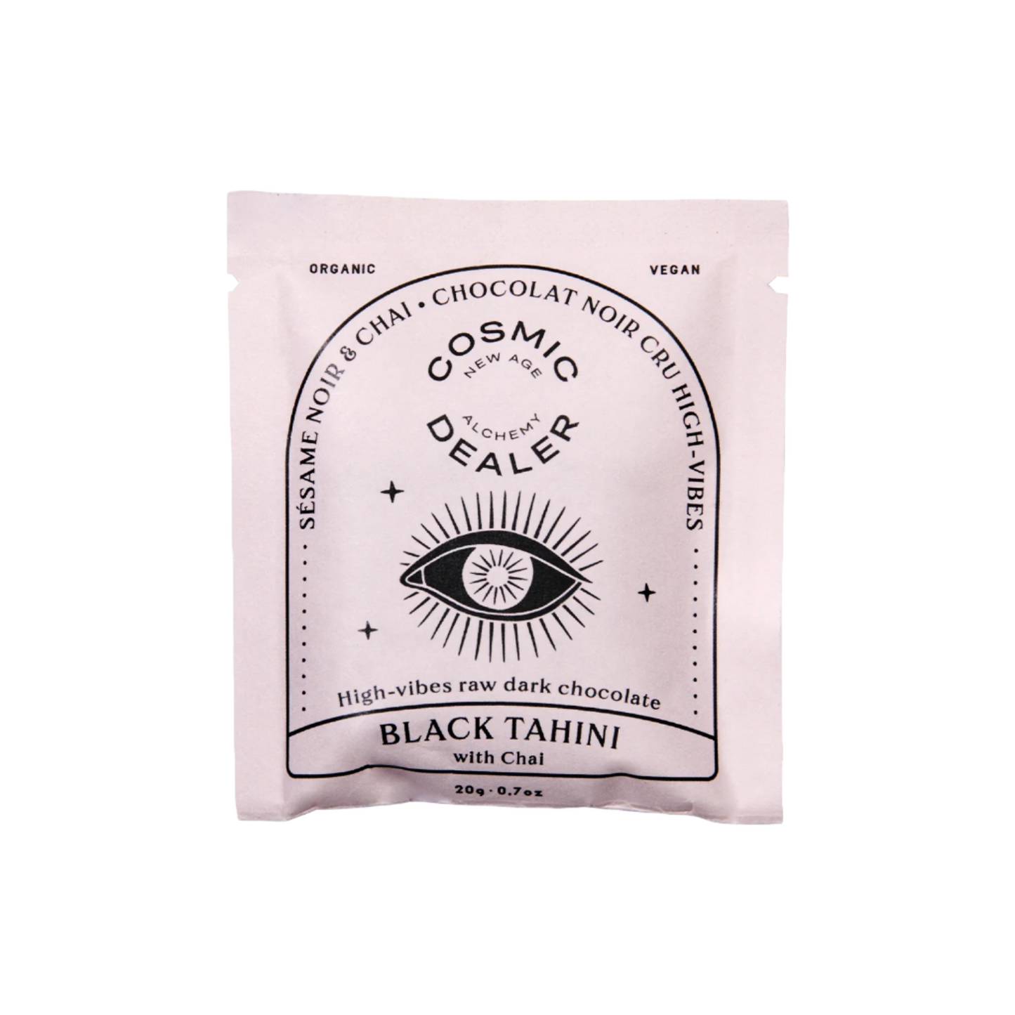 Cosmic Dealer käsitööšokolaad / Must Tahini & Chai 20g
