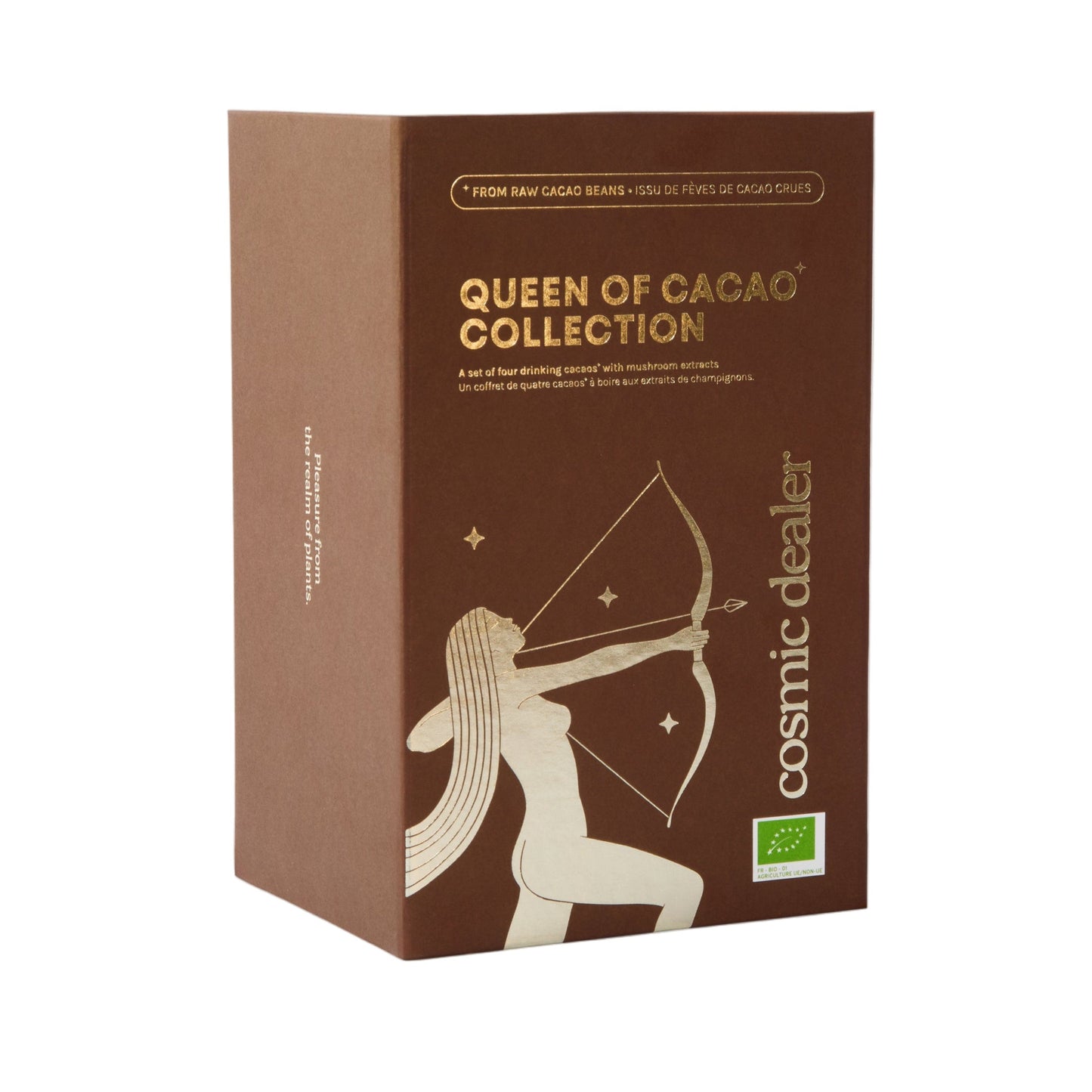Box of Queen of Cacao Collection by Cosmic Dealer on a white background