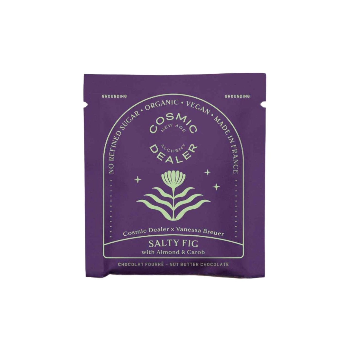Cosmic Dealer käsitööšokolaad / Soolane viigimari ja mandel 80g / 4 tk