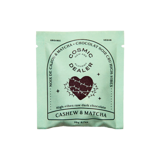 Cosmic Dealer käsitööšokolaad / India pähklid ja Matcha tee 20g