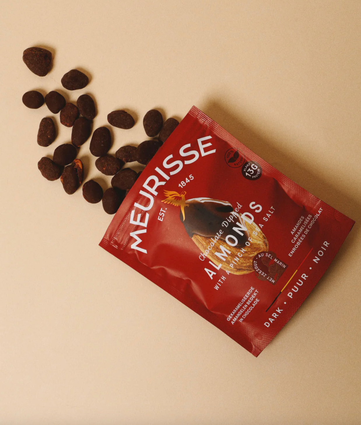 MEURISSE mandlid tumedas šokolaadis 100g