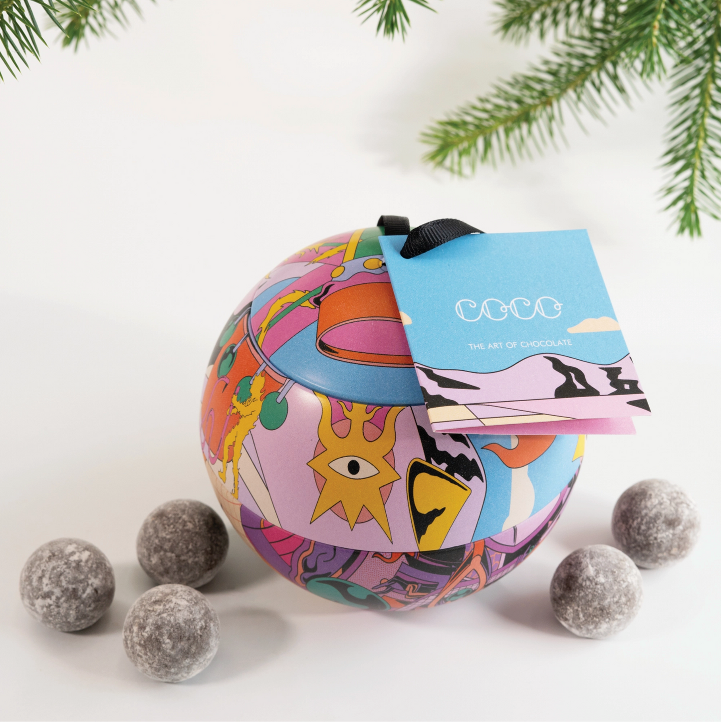 COCO vaarikatrühvlid kunstilises pühadeehtes / 100g