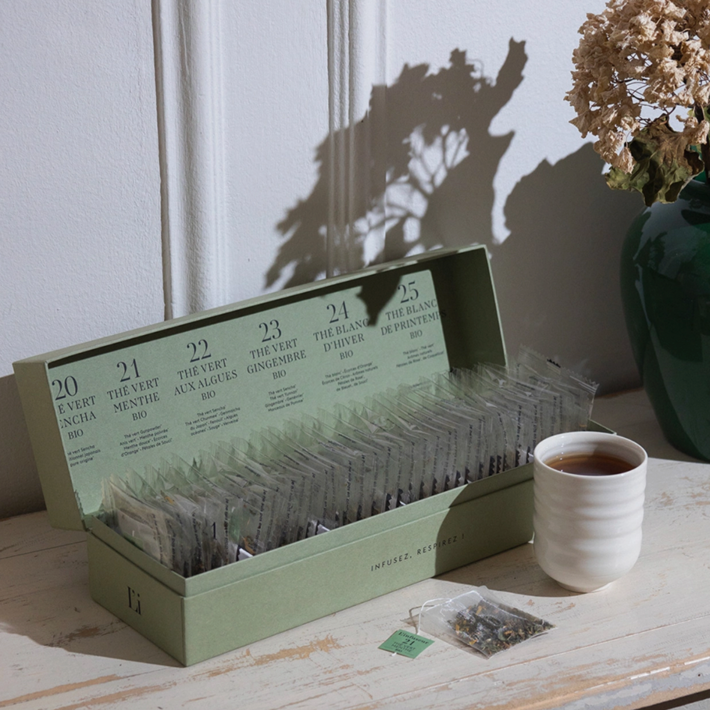 L`INFUSEUR teekollektsioon kinkekarbis: roheline ja valge tee / 36pk