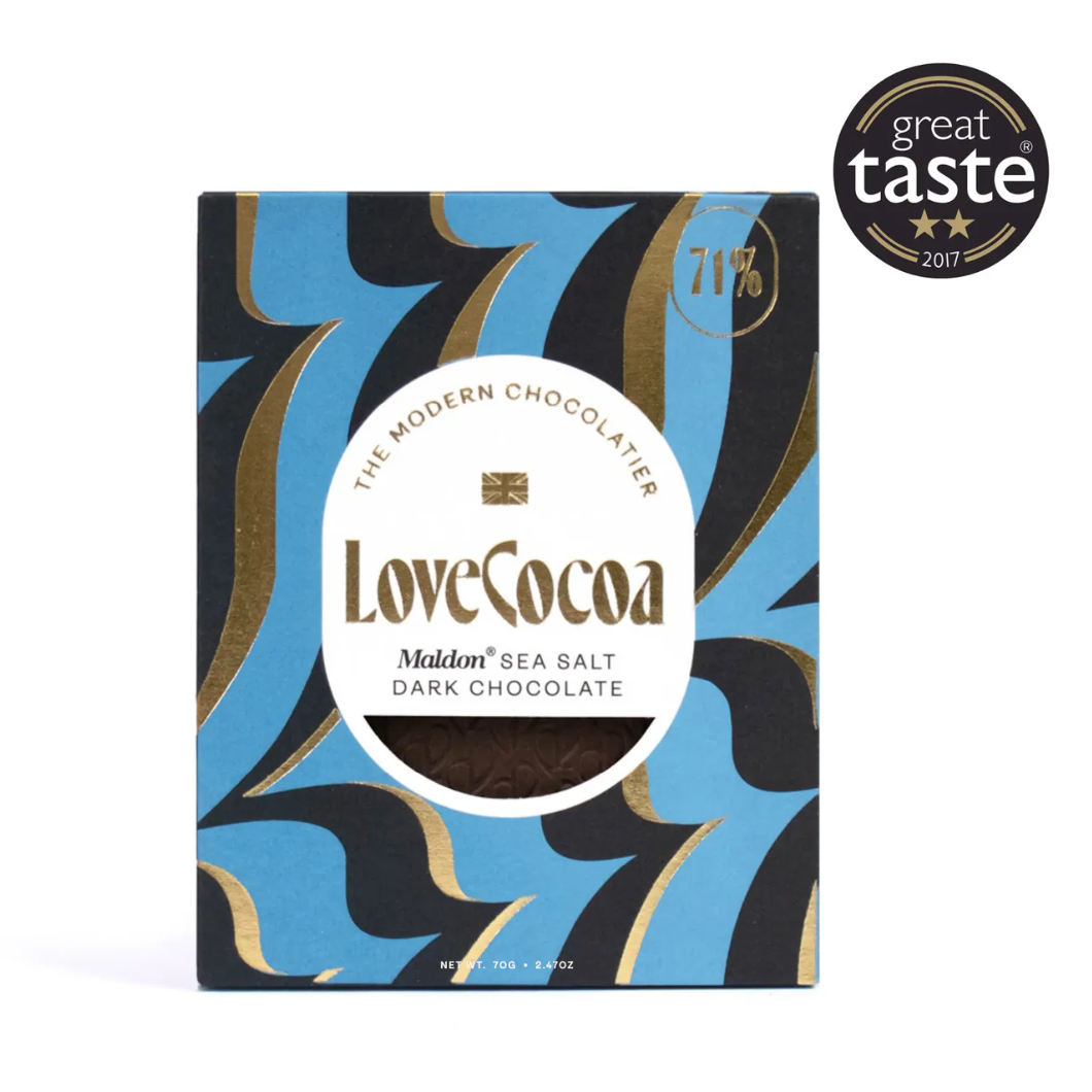 UUS BRÄND! Love Cocoa tume šokolaad Maldon meresoolaga 75g