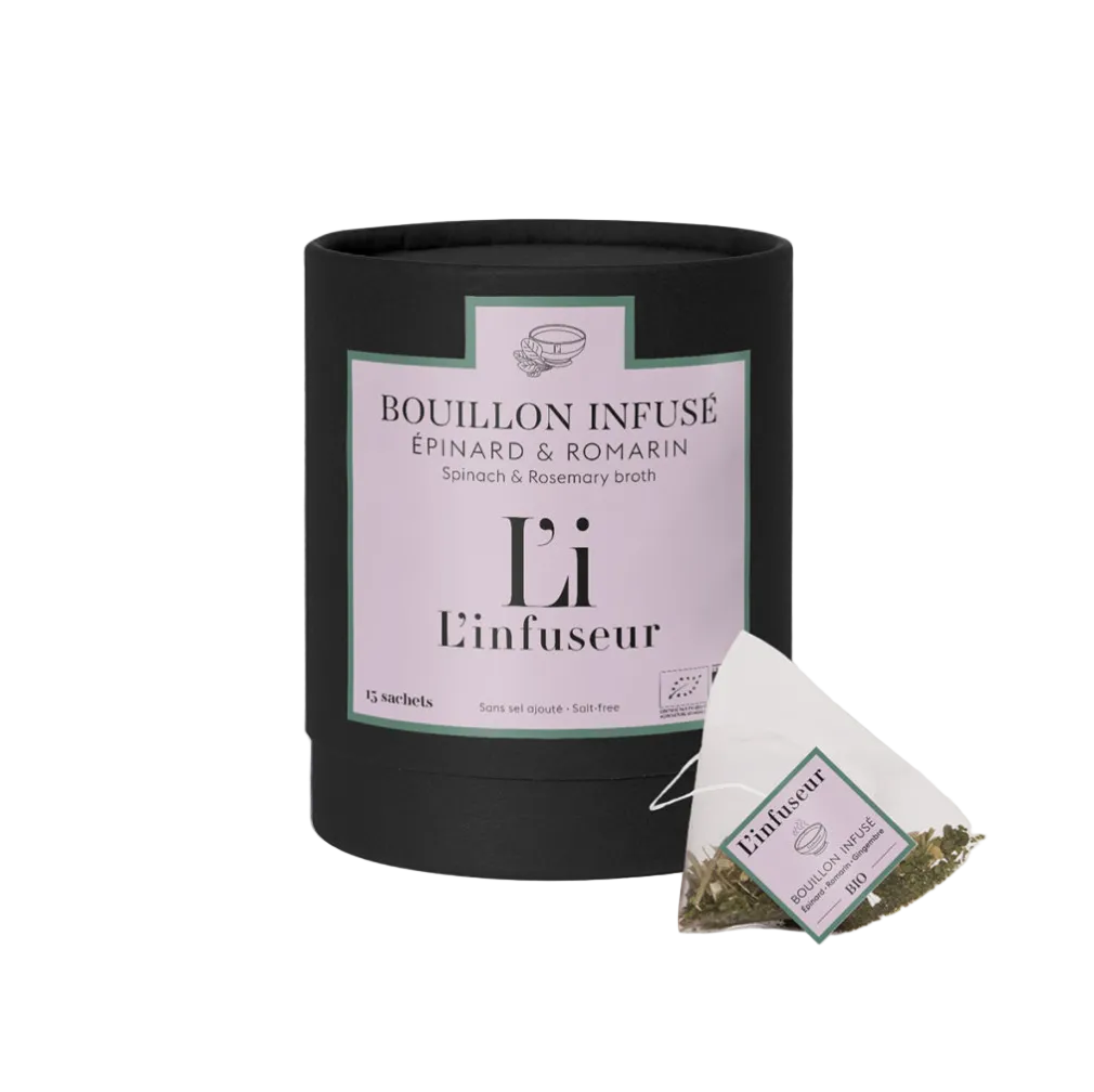 L`INFUSEUR puljong teepakis: spinat & rosmariin / 15pk