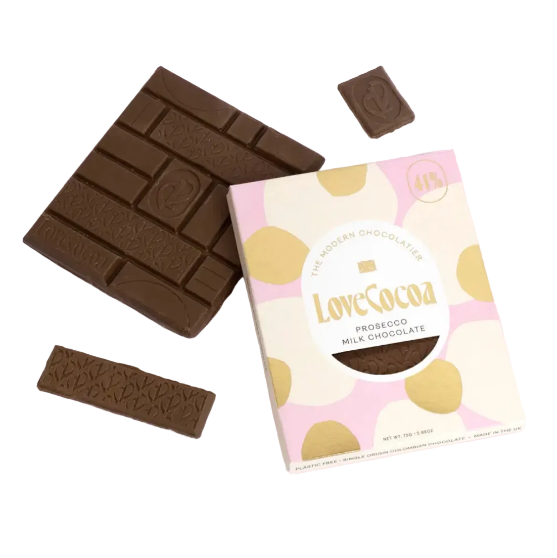 UUS BRÄND! Love Cocoa kreemine piimašokolaad 41% / Prosecco 75g