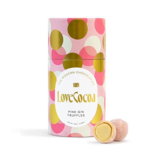 UUS BRÄND! Love Cocoa šokolaaditrühvlid silinder-karbis / Roosa gini maitseline 150g