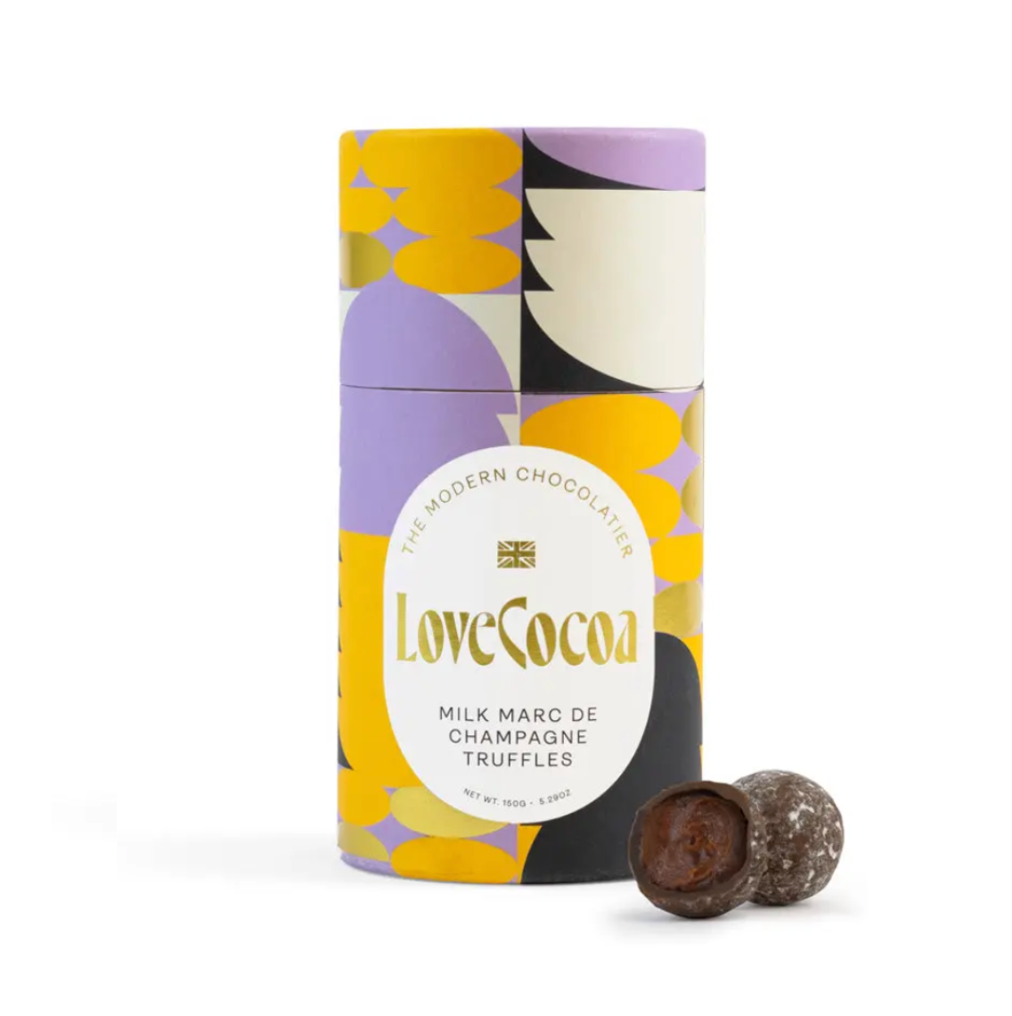 UUS BRÄND! Love Cocoa šokolaaditrühvlid silinder-karbis / Marc de Champagne maitseline 150g