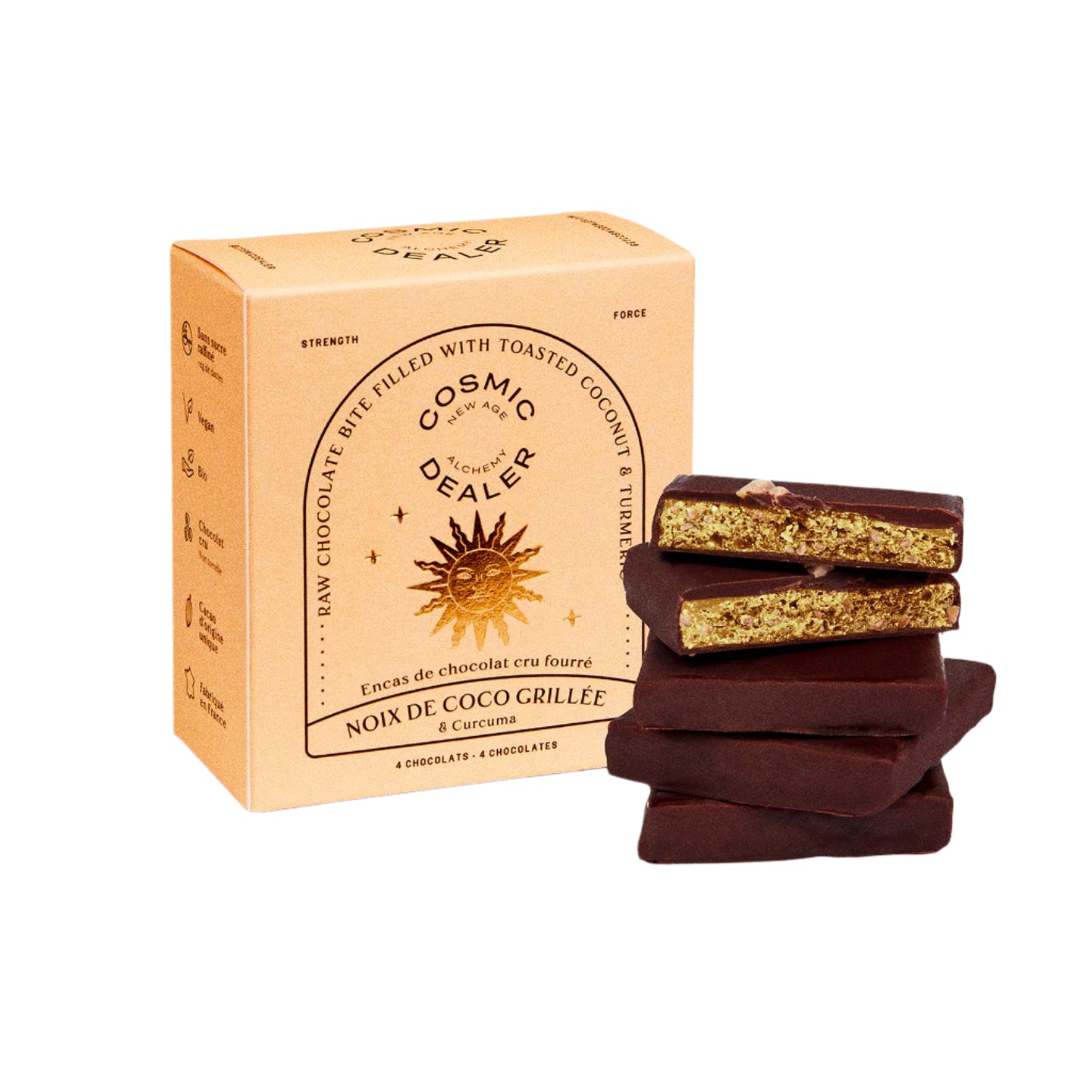 Cosmic Dealer käsitööšokolaad / Röstitud kookos ja kurkum 80g / 4 tk