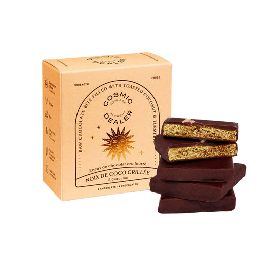 Cosmic Dealer käsitööšokolaad / Röstitud kookos ja kurkum 80g / 4 tk