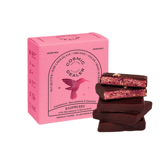 Cosmic Dealer käsitööšokolaad / Vaarikas ja tatar 80g / 4 tk